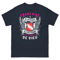 Thumbnail for T-shirt Alsace bleu marine - Française de naissance, Alsacienne par la grâce de Dieu