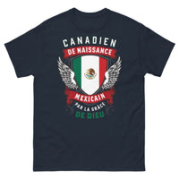 Thumbnail for T-shirt Canada Mexique marine - Canadien de naissance, Mexicain par la grâce de Dieu