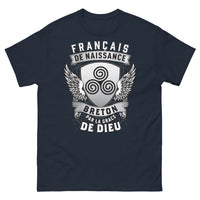 Thumbnail for T-shirt Bretagne bleu marine - Français de naissance, breton par la grâce de Dieu