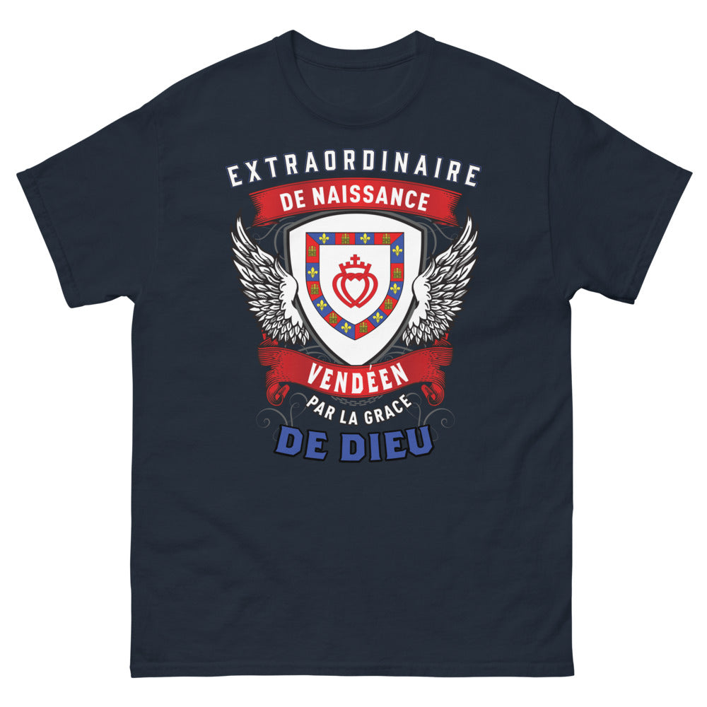 T-shirt Vendée bleu marine - Véritable Vendéen par la Grâce de Dieu
