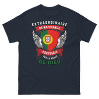 Thumbnail for T-shirt Portugais marine - Extraordinaire de naissance, grâce de Dieu