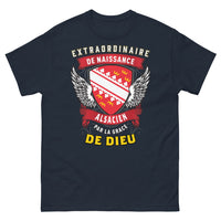 Thumbnail for T-shirt Alsace marine - Alsacien de naissance, par la grâce de Dieu