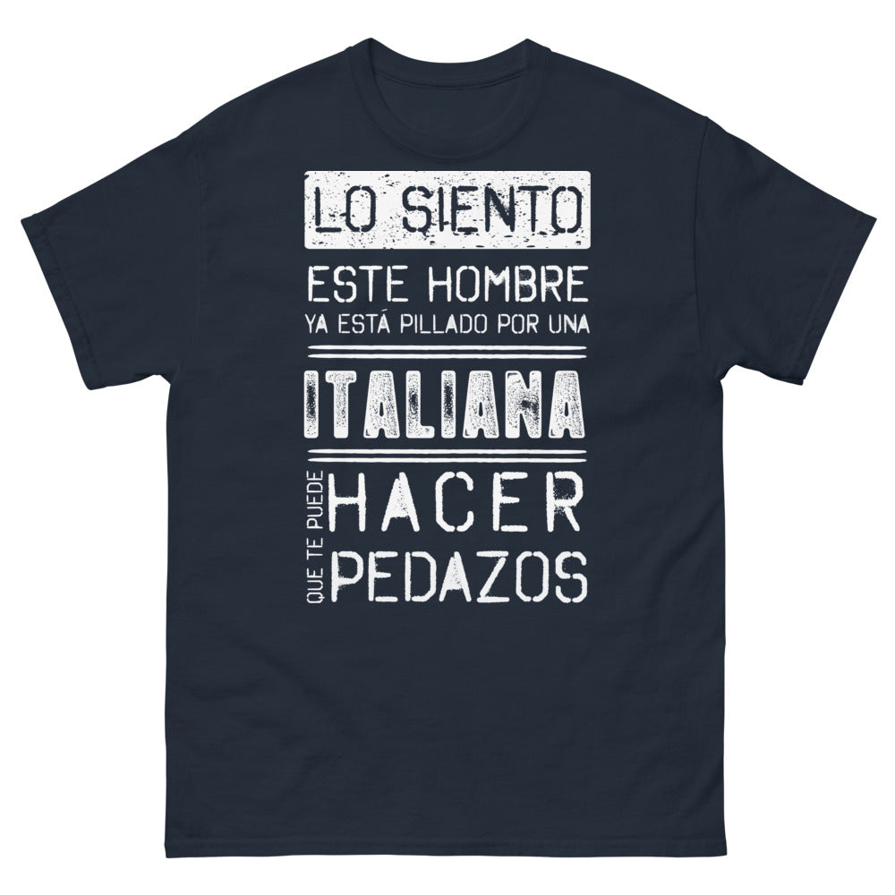 T-shirt Italie bleu marine - Hombre enamorado de una italiana