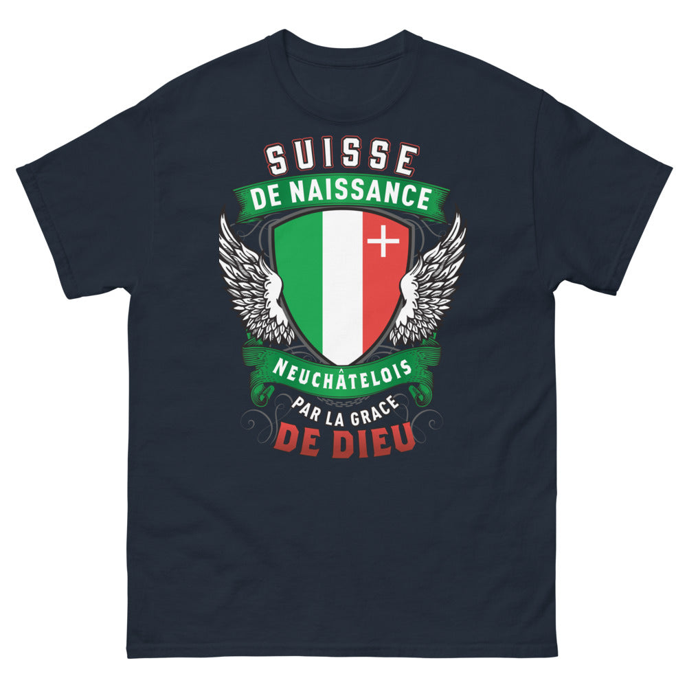 T-shirt Neuchâtel marine - par la grâce de Dieu