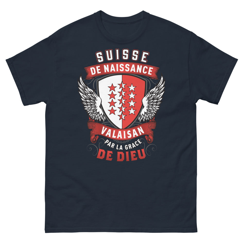 T-shirt Valais marine - Valaisan de naissance