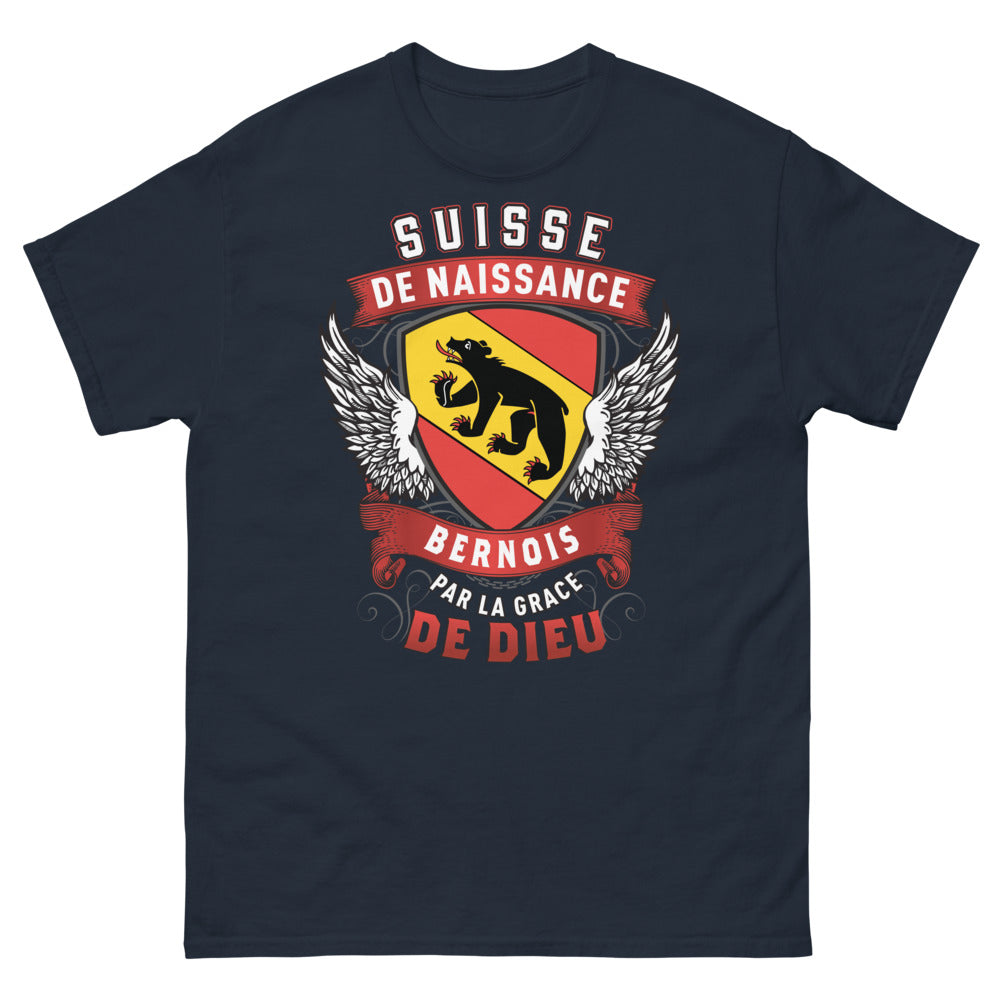 T-shirt Berne bleu marine - Bernois de Naissance, grâce de Dieu