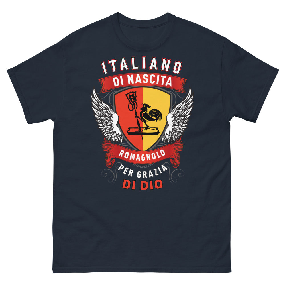 T-Shirt Romagna Blu Navy - Italiano di nascita, romagnolo per grazia di Dio