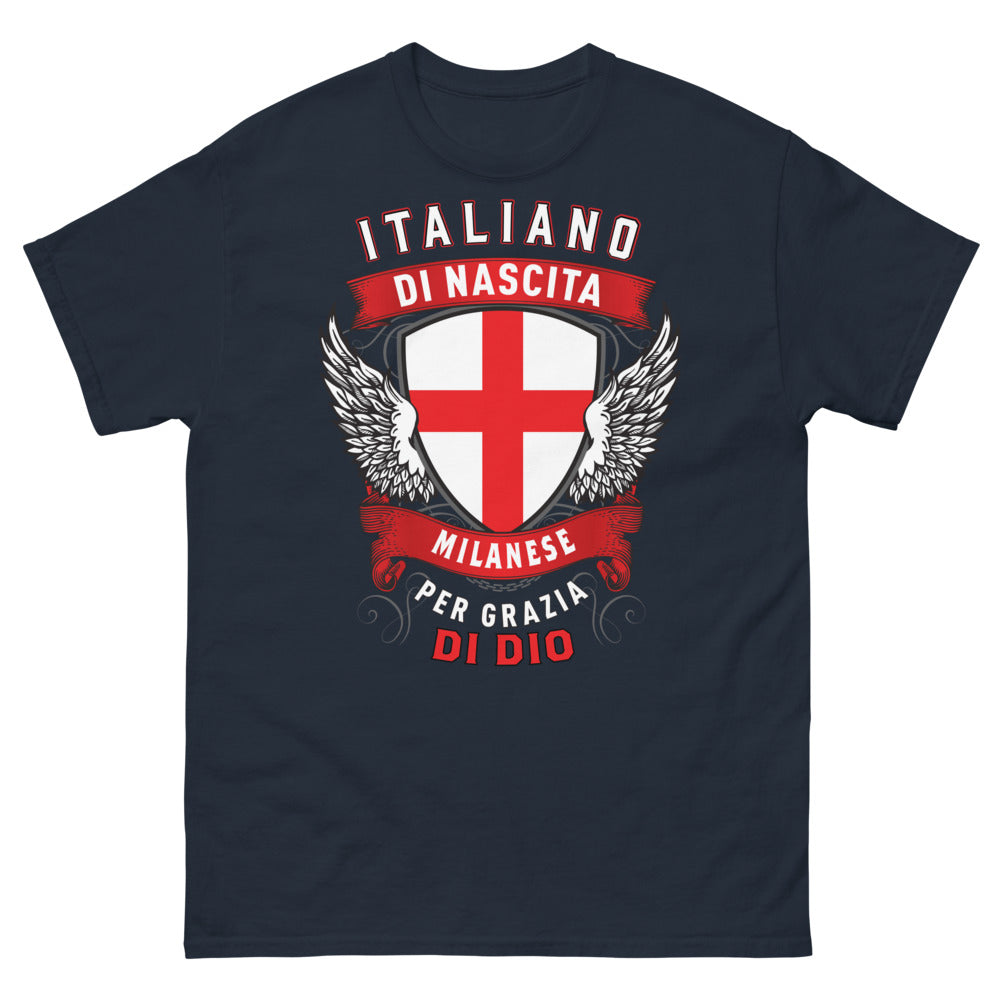 T-Shirt Milan Italie navy — Italiano di Nascita, Milanese per Grazia di Dio