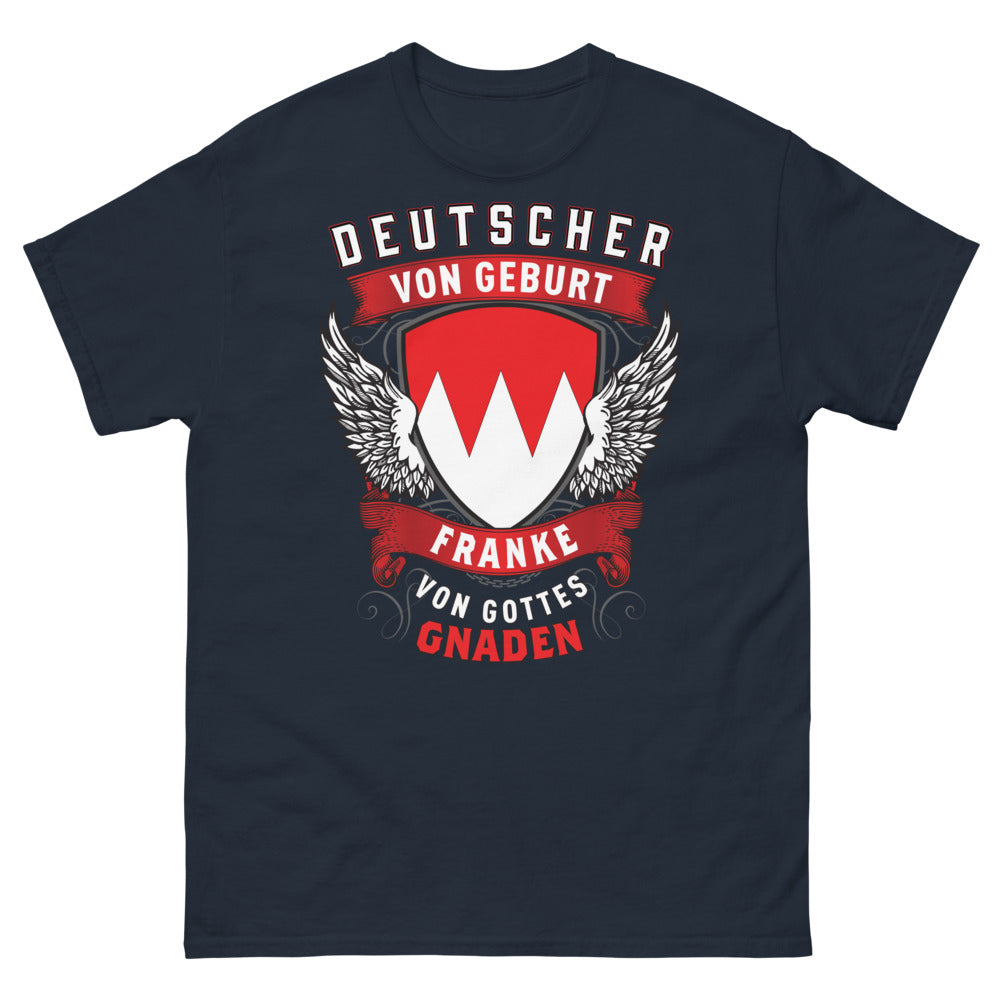 T-shirt Franken marine - Deutscher von Geburt, Franke von Gottesgnaden