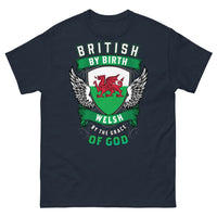 Thumbnail for T-shirt Pays de Galles bleu marine - British by Birth, Welsh by Grace