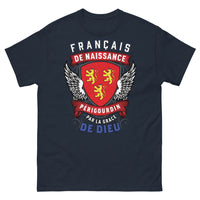 Thumbnail for T-shirt Périgourdin bleu marine - Français de naissance, grâce de Dieu