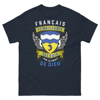 Thumbnail for T-shirt Isère bleu marine - Français de naissance, Isérois par la grâce de Dieu