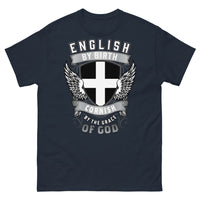 Thumbnail for T-shirt Cornouailles bleu marine - English by Birth, Cornish by the Grace of God