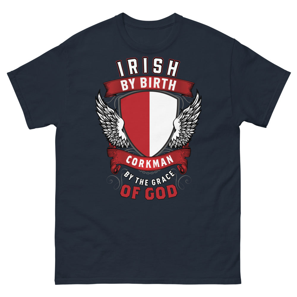 T-shirt Cork Irlande bleu marine - Irish by Birth, Corkman by the Grace of God