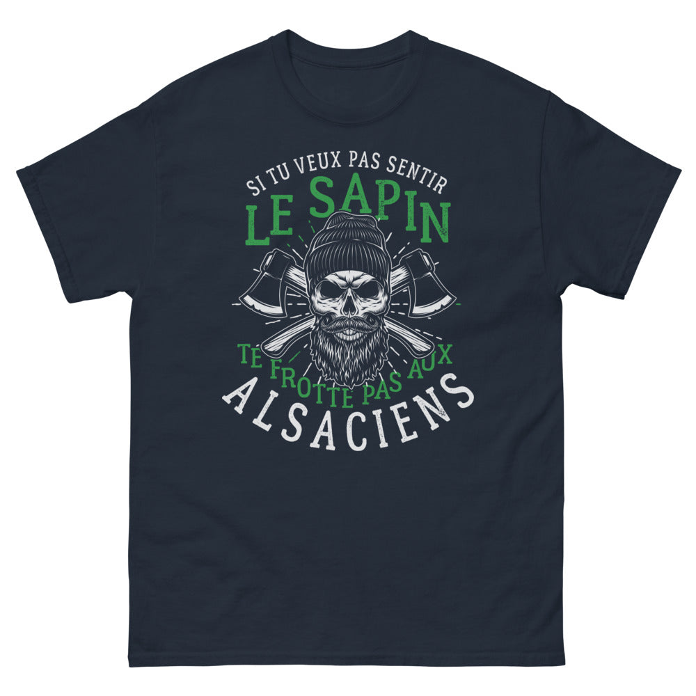 T-shirt Alsace bleu marine - Si tu veux pas sentir le sapin