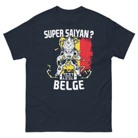 Thumbnail for T-shirt Non Belge bleu marine - Super Saiyan, humour régional