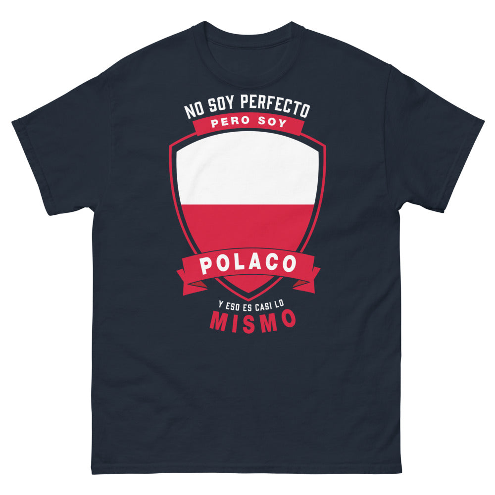 T-shirt Pologne marine - No soy perfecto, soy polaco