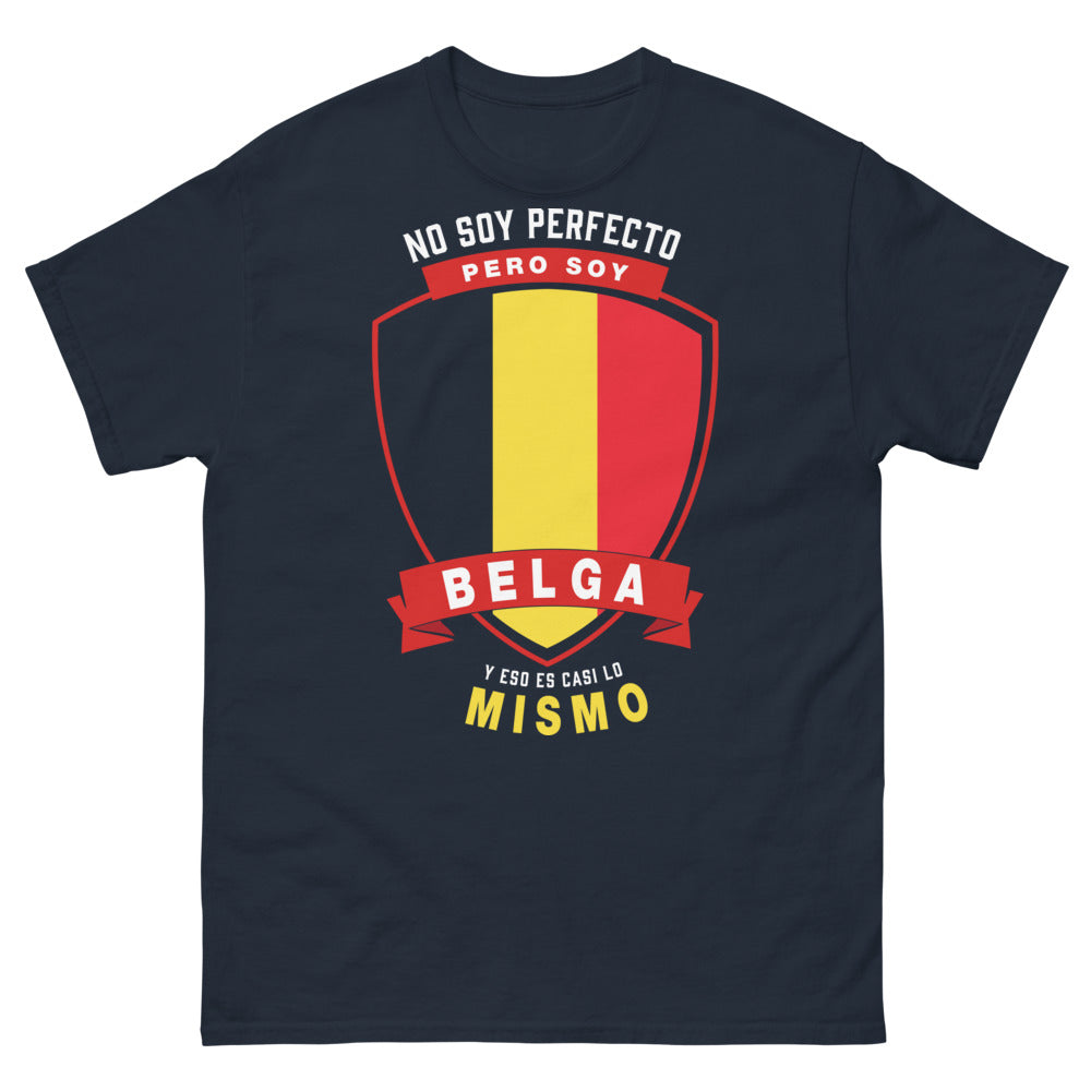 T-shirt Belgique bleu marine - No soy perfecto, pero soy belga