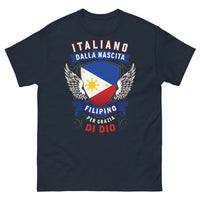 Thumbnail for T-Shirt Italia Filippine blu navy - Italiano dalla nascita, Filipino per grazia di Dio