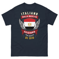 Thumbnail for T-Shirt Italia Egitto Blu Navy - Italiano dalla Nascita, Egiziano per Grazia di Dio