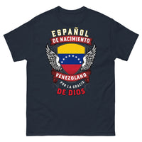 Thumbnail for T-shirt Venezuela marine - Español de nacimiento, venezolano por la gracia de Dios