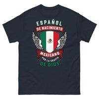 Thumbnail for T-shirt Mexique marine - Español de nacimiento, mexicano por la gracia de Dios