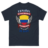 Thumbnail for T-shirt Espagne Colombie bleu marine - Español de Nacimiento, Colombiano por la Gracia de Dios