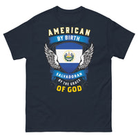 Thumbnail for T-shirt USA Salvador bleu marine - American by Birth, Salvadoran by Grace
