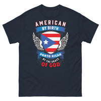 Thumbnail for T-shirt Puerto Rico bleu marine - American by Birth, Puerto Rican by the Grace of God