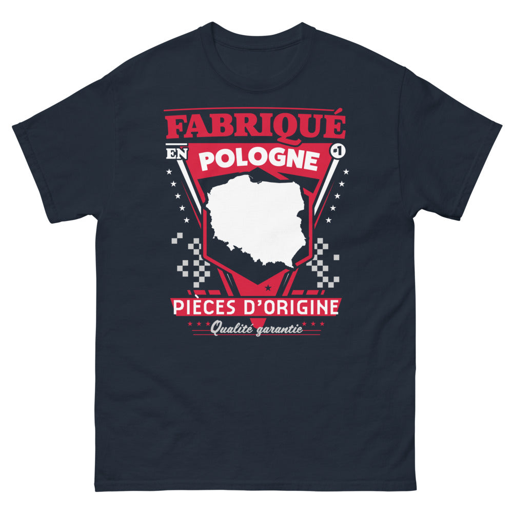 T-shirt Pologne bleu marine - Fabriqué en Pologne, pièces d'origine