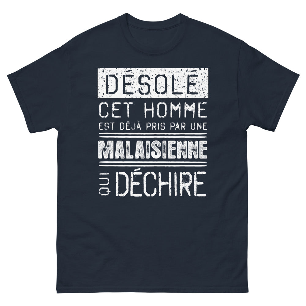 T-shirt Malaisienne bleu marine - Déjà pris par une Malaisienne déchirée