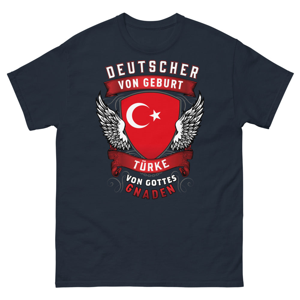 T-shirt Allemagne Turquie bleu marine - Deutscher von Geburt, Türke von Gottes Gnaden