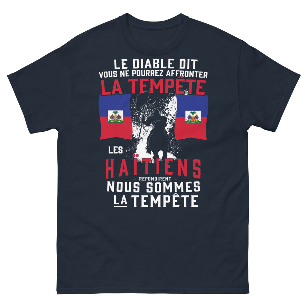 T-shirt Haïti bleu marine - Les Haïtiens répondent à la tempête