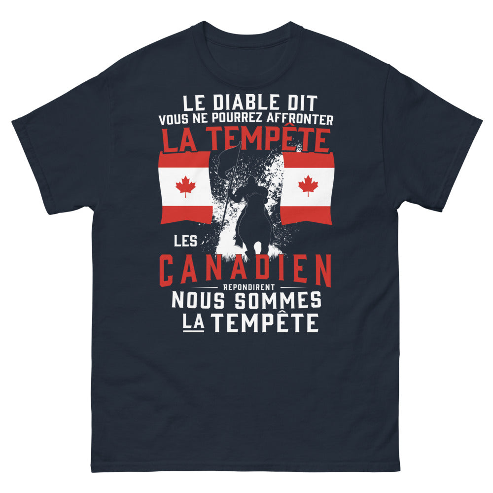 T-shirt tempête canadienne bleu marine - Nous sommes la tempête