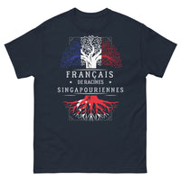 Thumbnail for T-shirt Singapour marine - Français de racines singapouriennes