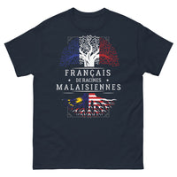 Thumbnail for T-shirt Héritage français malaisien bleu marine - français de racines malaisiennes