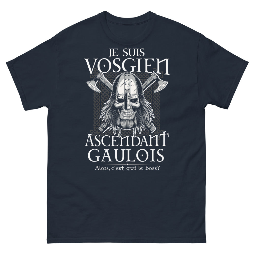 T-shirt Vosgien bleu marine - Je suis Vosgien ascendant Gaulois