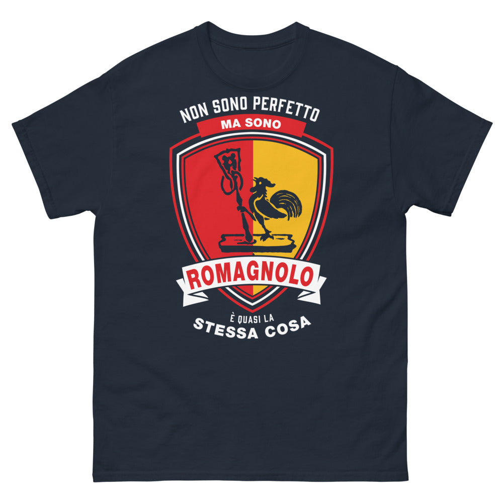 T-shirt Romagnol bleu marine - Non sono perfetto, ma sono Romagnolo