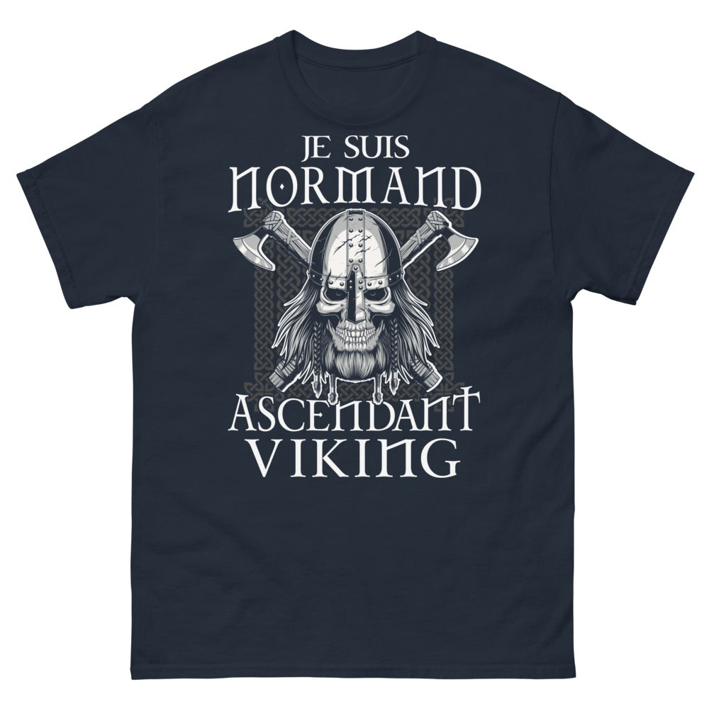 T-shirt Normand Viking bleu marine - Je suis Normand Ascendant Viking