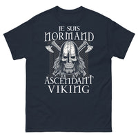 Thumbnail for T-shirt Normand Viking bleu marine - Je suis Normand Ascendant Viking
