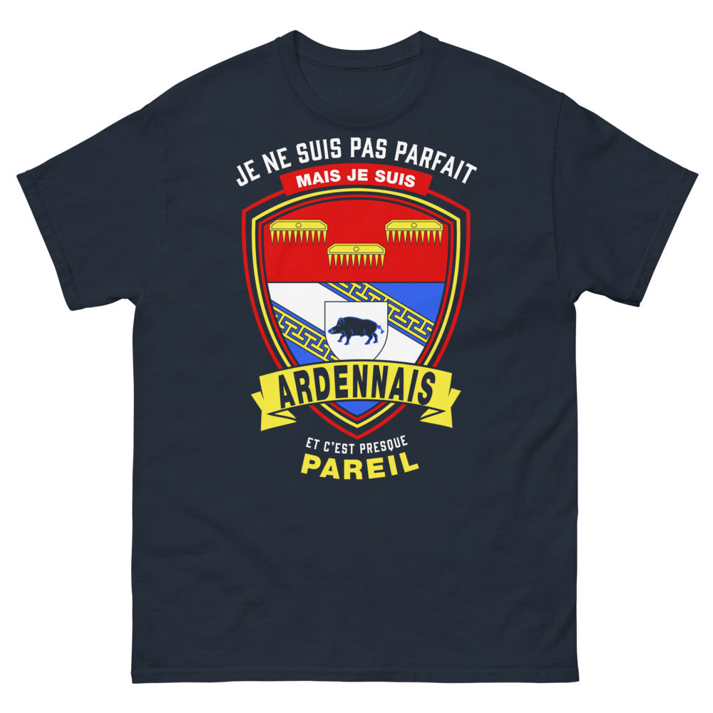 T-shirt Ardennes bleu marine - Je ne suis pas parfait, je suis Ardennais