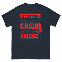 Thumbnail for T-shirt Suisse bleu marine - Attention, ce café est chaud