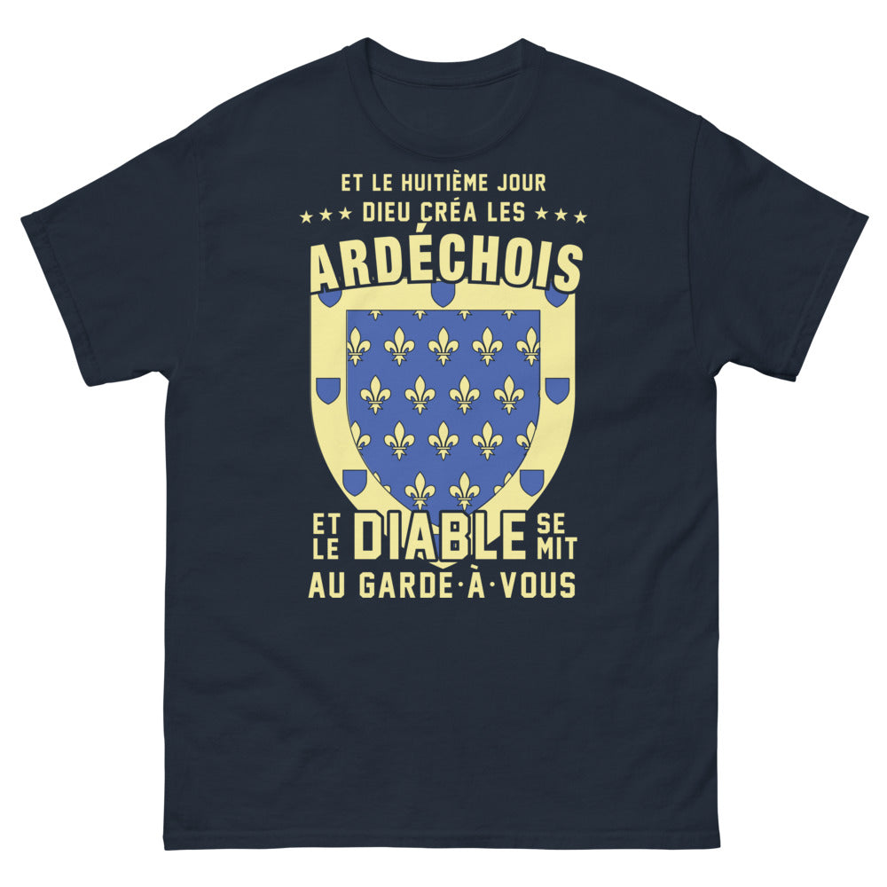 T-shirt Ardéchois bleu marine - le diable au garde-à-vous