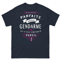 Thumbnail for T-shirt gendarme marine - je ne suis pas parfaite, gendarme, presque pareil