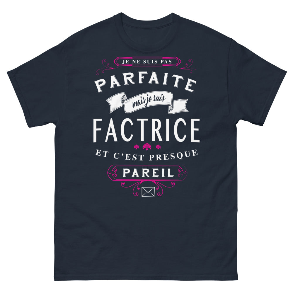 T-shirt factrice bleu marine - Je suis factrice, presque pareil