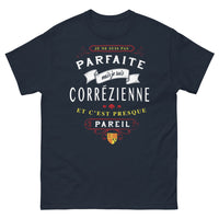 Thumbnail for T-shirt Corrèze bleu marine - Je ne suis pas parfaite, Corrézienne