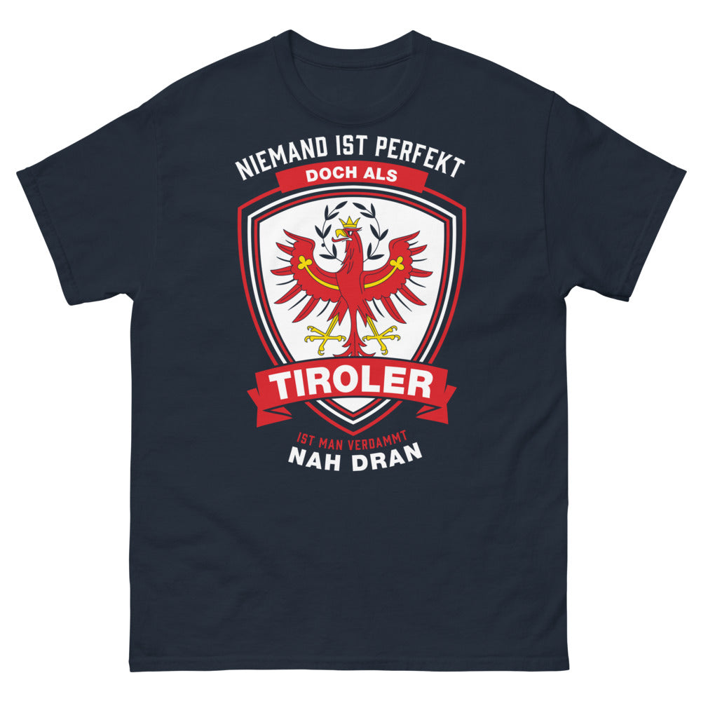 T-shirt Tiroler bleu marine - Niemand ist perfekt, Tiroler fast