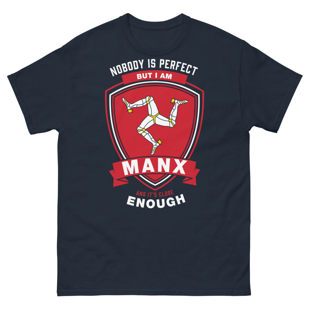 T-shirt Manx Île de Man bleu marine - Nobody is Perfect But I am Manx