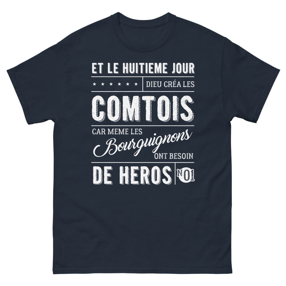T-shirt Comtois bleu marine - Dieu créa les Comtois