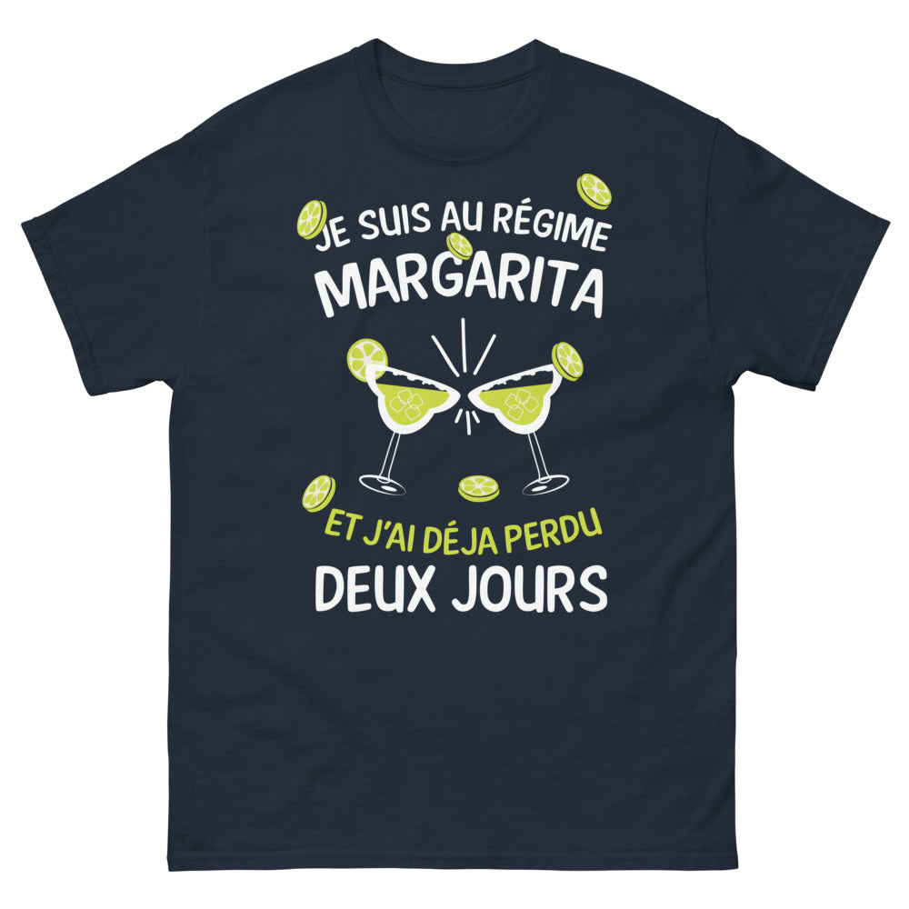 T-shirt humour Margarita bleu marine - je suis au régime Margarita